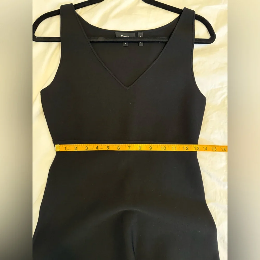 Theory Black V-Neck Midi Dress - Picture 7 of 9